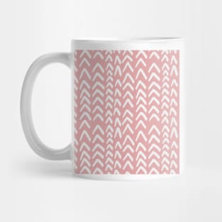 Tire Tracks Herringbone - Coral Mug